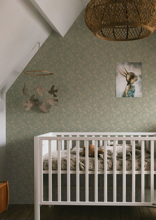 Summer Gray Wallpaper - Doris - Dusty Blue