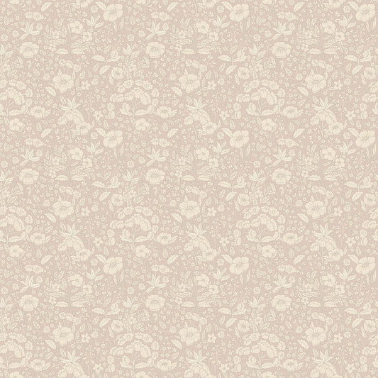 Papier peint gris d'été - Doris - Rose poussiéreux
