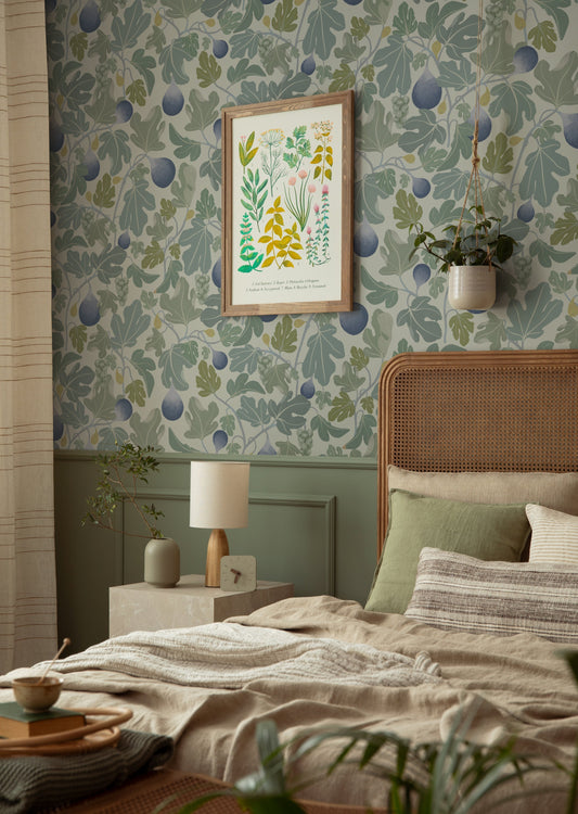 Papier peint Summer Gray - Figs - Bleu