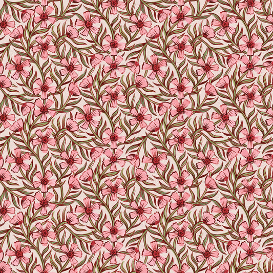 Papier peint gris d'été - Douce Inde - Rose