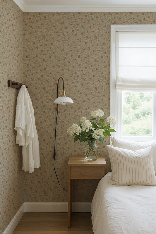 Summer Gray Wallpaper - Lief - Burgundy
