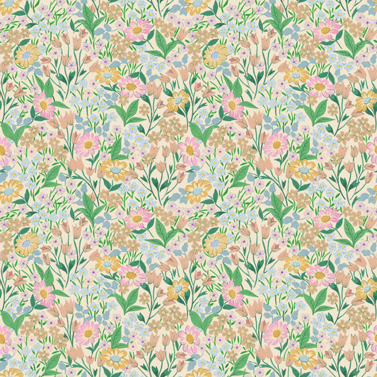 Papier peint gris d'été - Lola, Petit - Fern