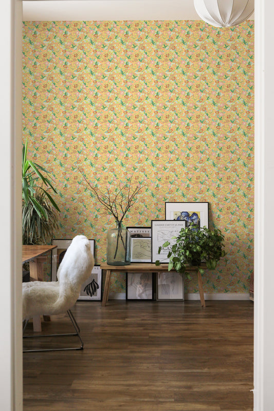 Summer Gray Wallpaper - Lola, Petit - Yellow