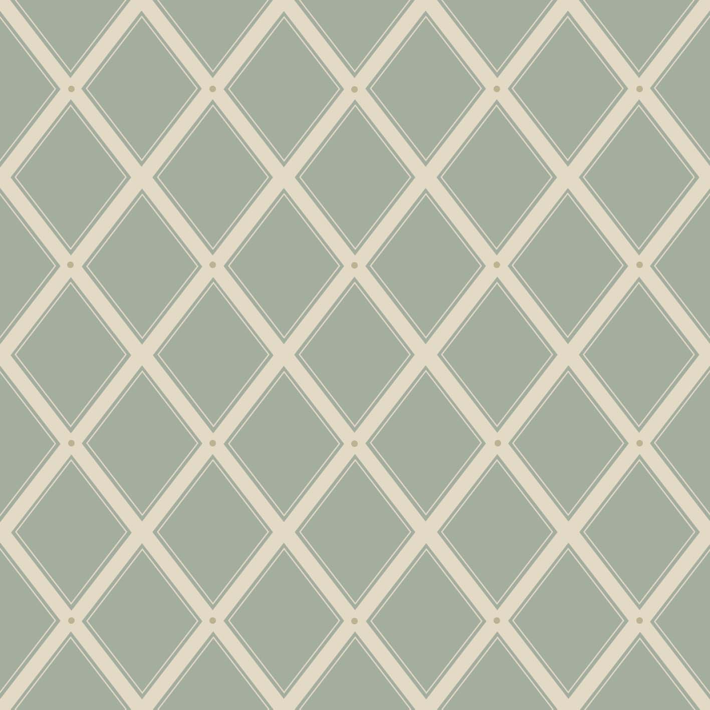 Summer Gray Wallpaper - Trellis - Green