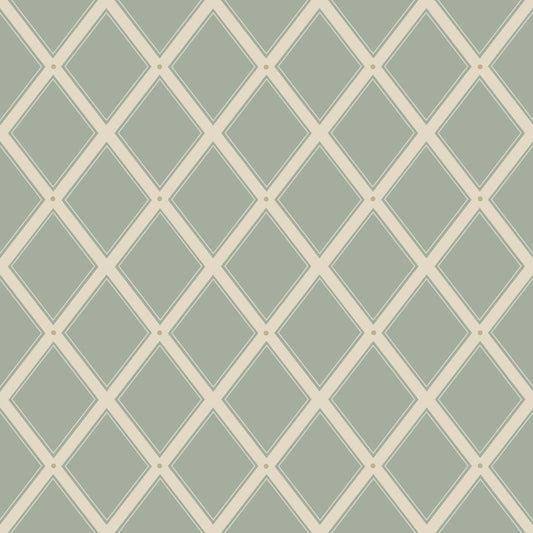 Summer Gray Wallpaper - Trellis - Green