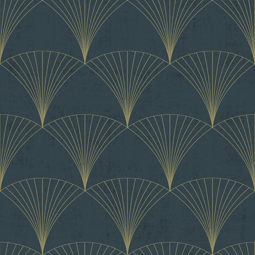 Papier peint Midbec - Motif géométrique - Bleu