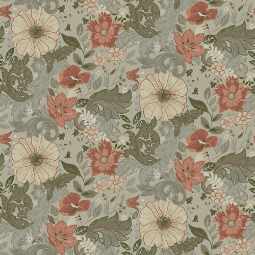 Papier peint Midbec - Victor Garden - rose et gris 13110