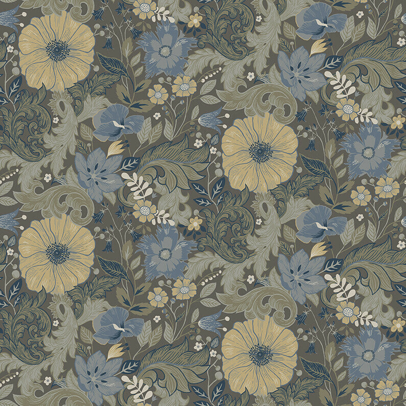 Papier peint Midbec - Victor Garden - Bleu / Gris 13135