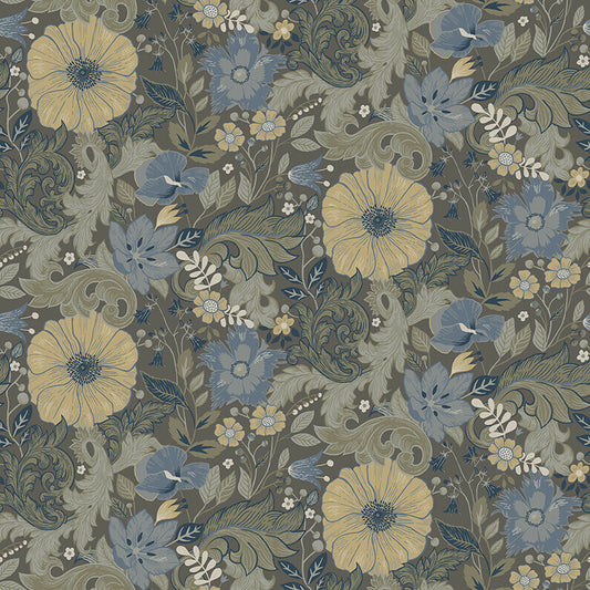 Papier peint Midbec - Victor Garden - Bleu / Gris 13135