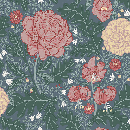 Papier peint Midbec - Camellia - Vert et Rose