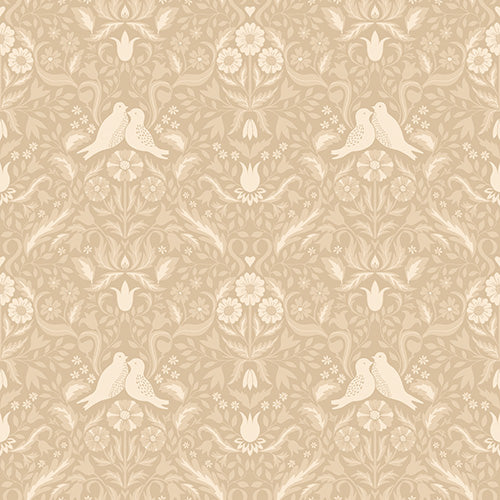 Papier peint Midbec - Oiseaux et Fleurs 'Niki' - Abricot