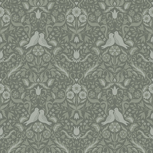 Papier peint Midbec - Oiseaux et Fleurs 'Niki' - Vert