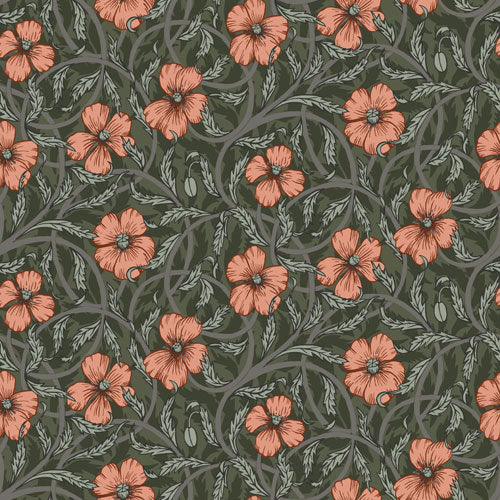 Papier peint Midbec - Coquelicot - Vert 28028