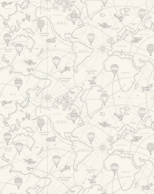 Borastapeter Wallpaper - Adventures - Cream & Grey