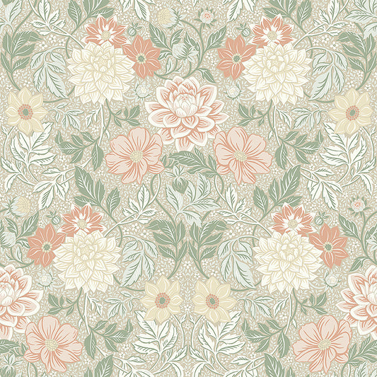 Papier peint Borastapeter - Dahlia Garden 7665 - Vert clair