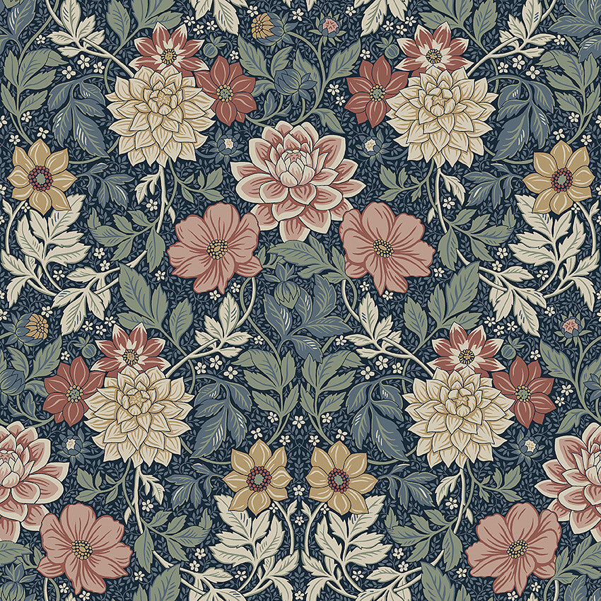 Borastapeter Wallpaper - Dahlia Garden 7690 - Dark Blue