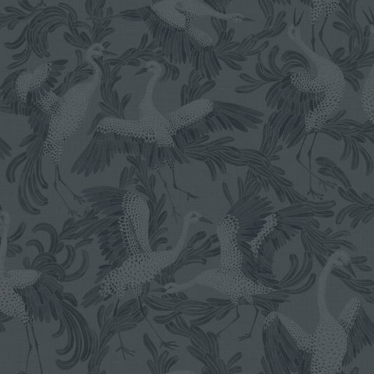 Borastapeter Wallpaper - Dancing Crane - Indigo Blue