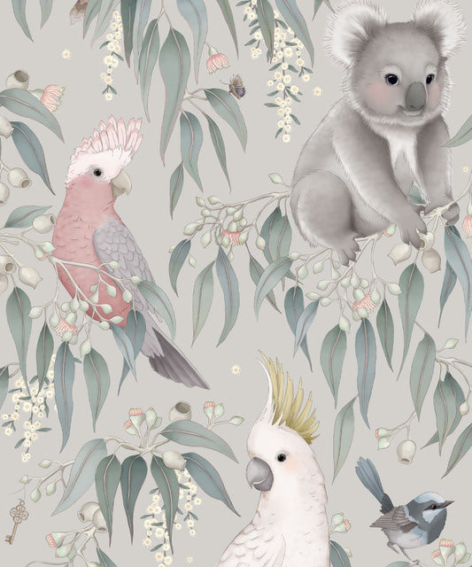 Papier peint pour chambre d'enfant - Bush Babies par Fleur Harris - Saltbush