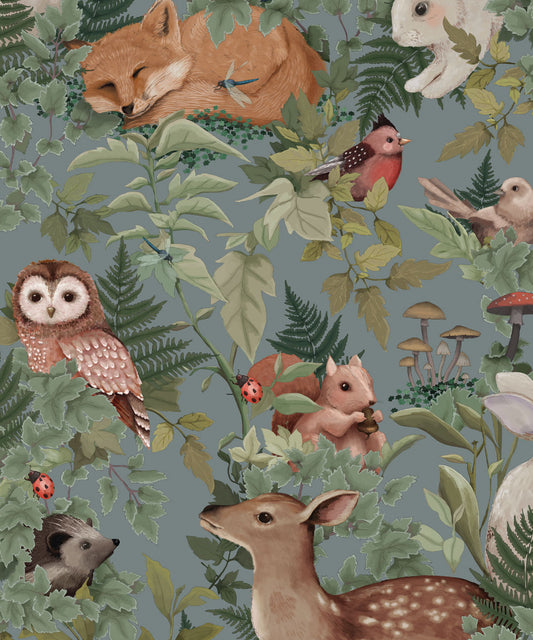 Papier peint pour chambre d'enfant - Dans les bois par Fleur Harris - Château