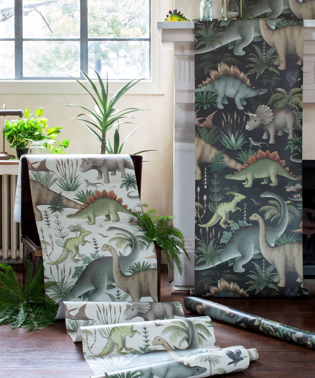 Nursery Wallpaper - Prehistorica by Fleur Harris - Deep Jungle