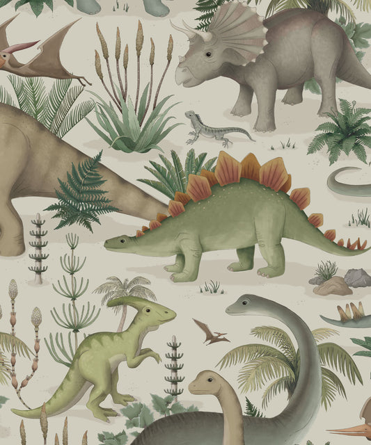 Nursery Wallpaper - Prehistorica by Fleur Harris - Fossil