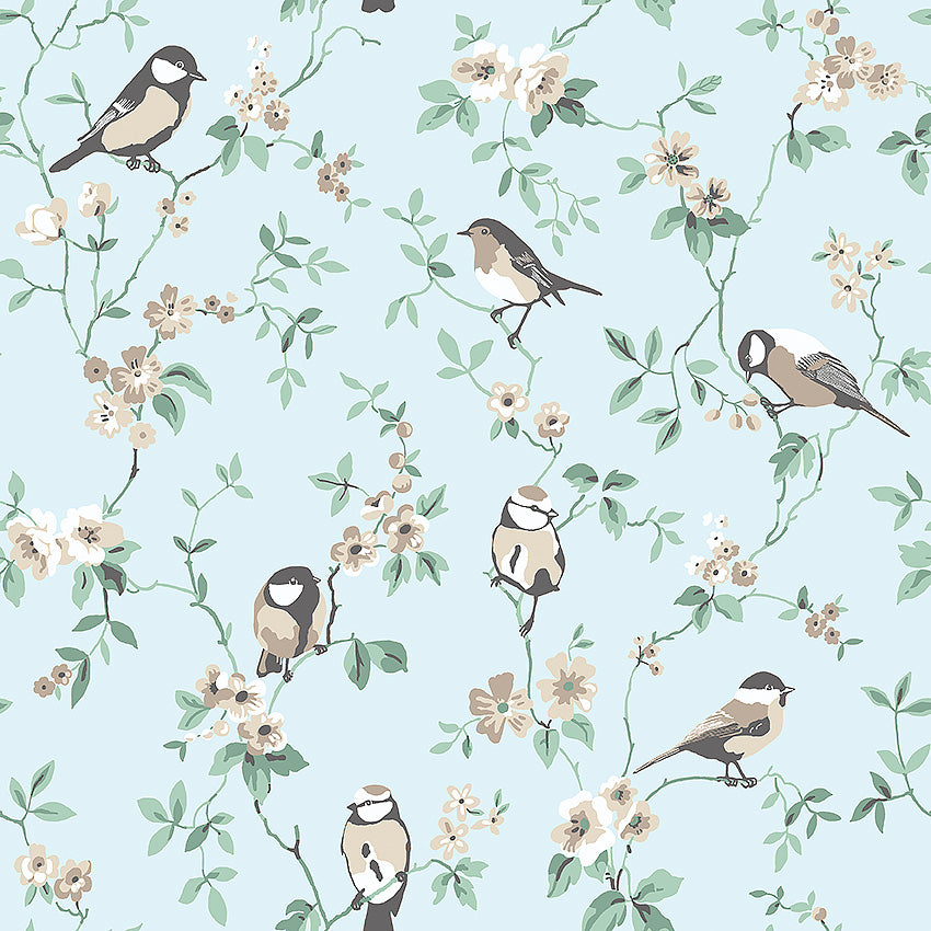 Borastapeter Oiseaux - Bleu