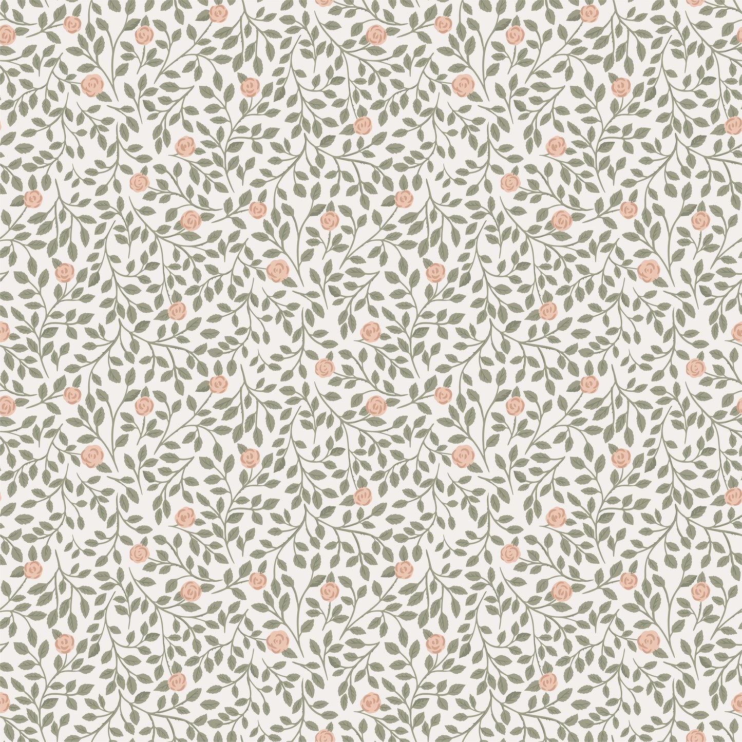Papier peint Summer Gray - Climbing Rose - Vert clair