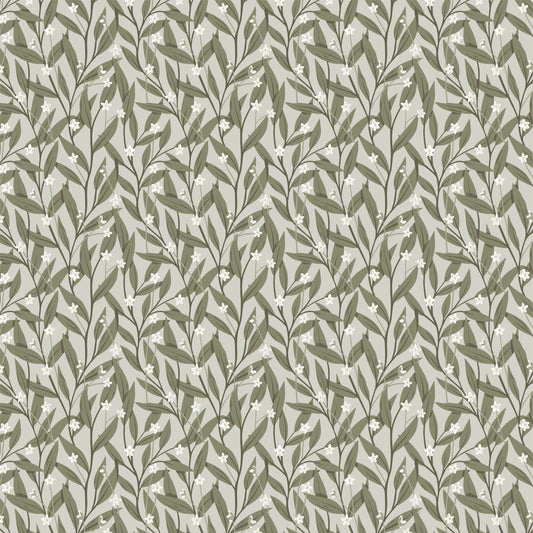 Summer Gray Wallpaper - Anemone - Dark Green