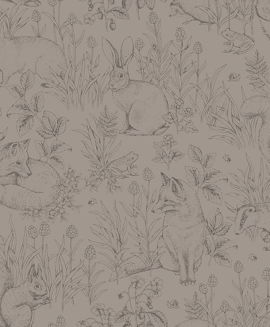 Papier peint Borastapeter - Amis de la forêt - Brun chaud
