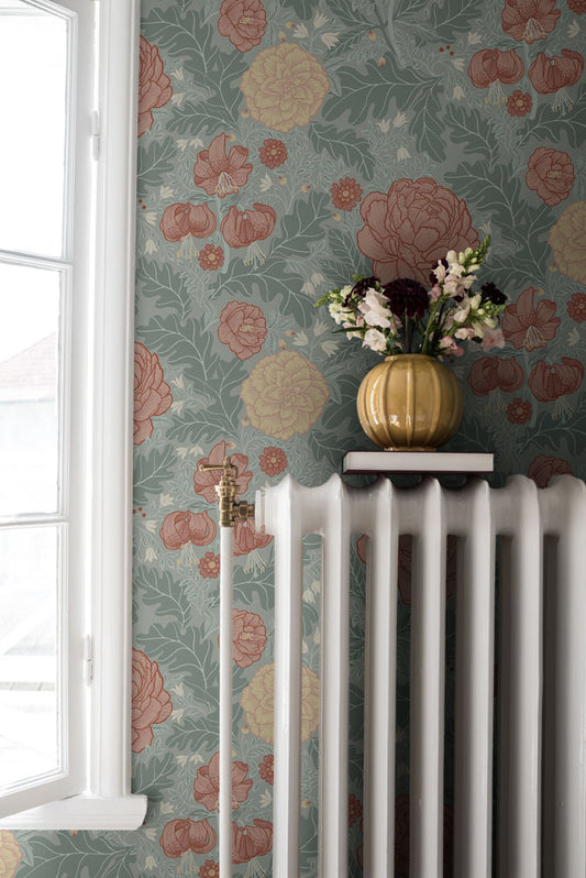 Papier peint Midbec - Camélia - Vert clair