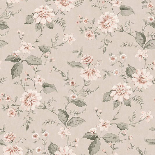 Papier peint Borastapeter - Le Cottage de Laura - Rose Poussiéreux