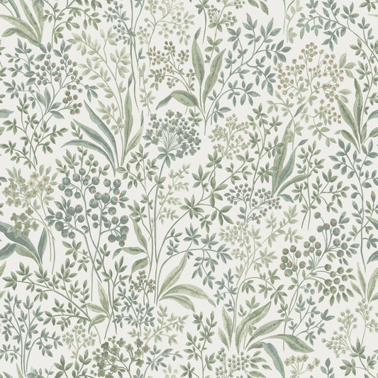 Papier peint Borastapeter - Nocturne 2026 - Vert et blanc