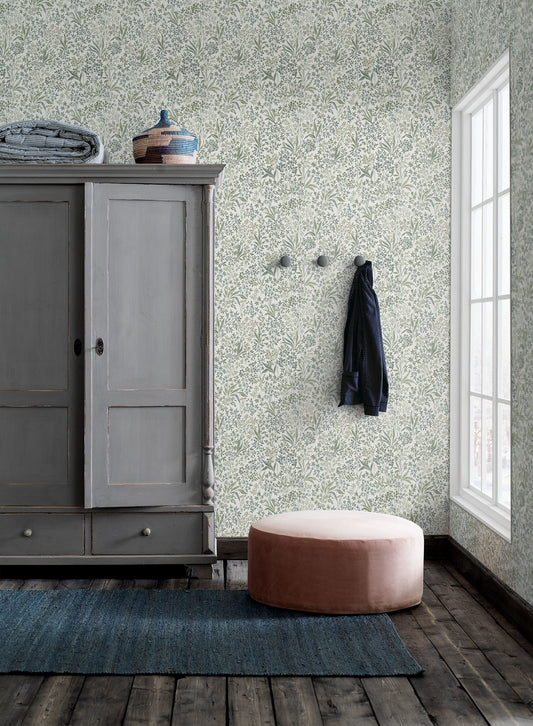 Papier peint Borastapeter - Nocturne 2026 - Vert et blanc