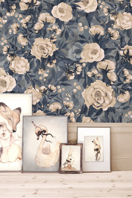 Poppies for Marlene - Dark Blue (Sample)