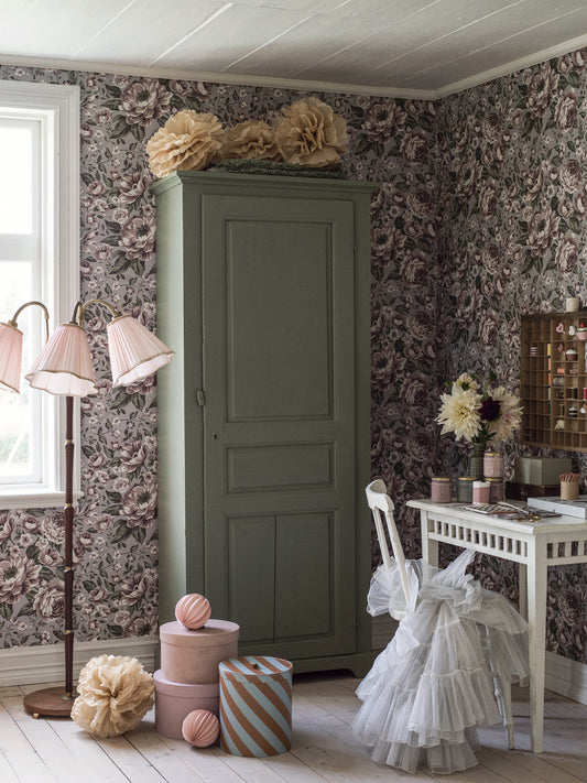 Papier peint Borastapeter - Rosie - Violet et Vert