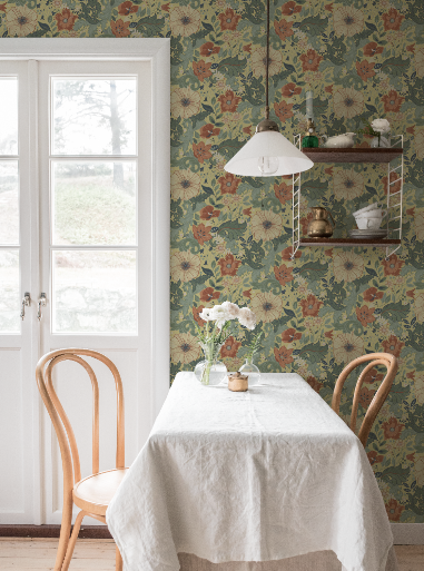 Papier peint Midbec - Victor Garden - pêche et jaune 13111