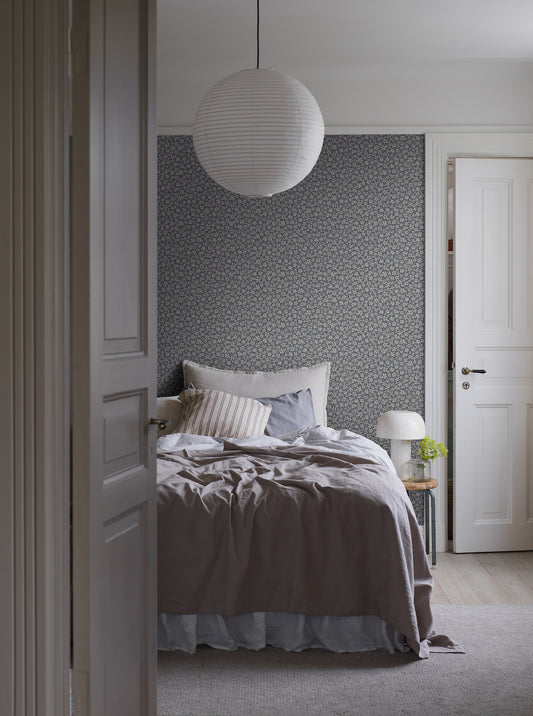 Papier peint Borastapeter - Skogsblomst - Bleu/Gris