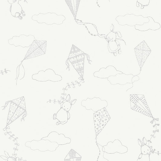 Papier peint Borastapeter - Cerfs-volants, En haut et loin - Noir et blanc