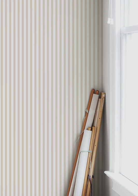 Wallpaper Stripes - French - Beige