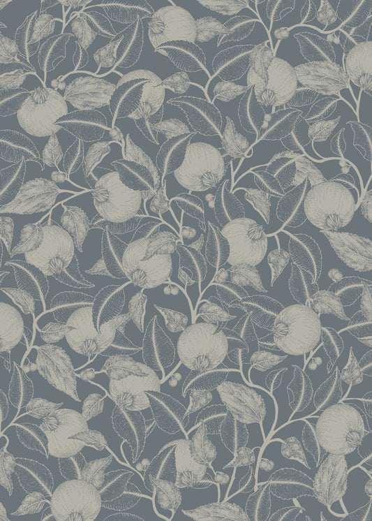 Papier peint Summer Gray - Grenade - Bleu sarcelle foncé