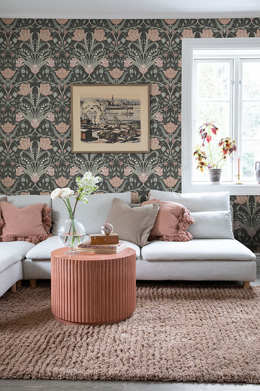 Papier peint Midbec - Filippa Tulip Garden - Marron