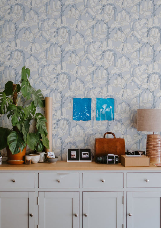 Papier peint Summer Gray - Jacinthes des bois - Gris