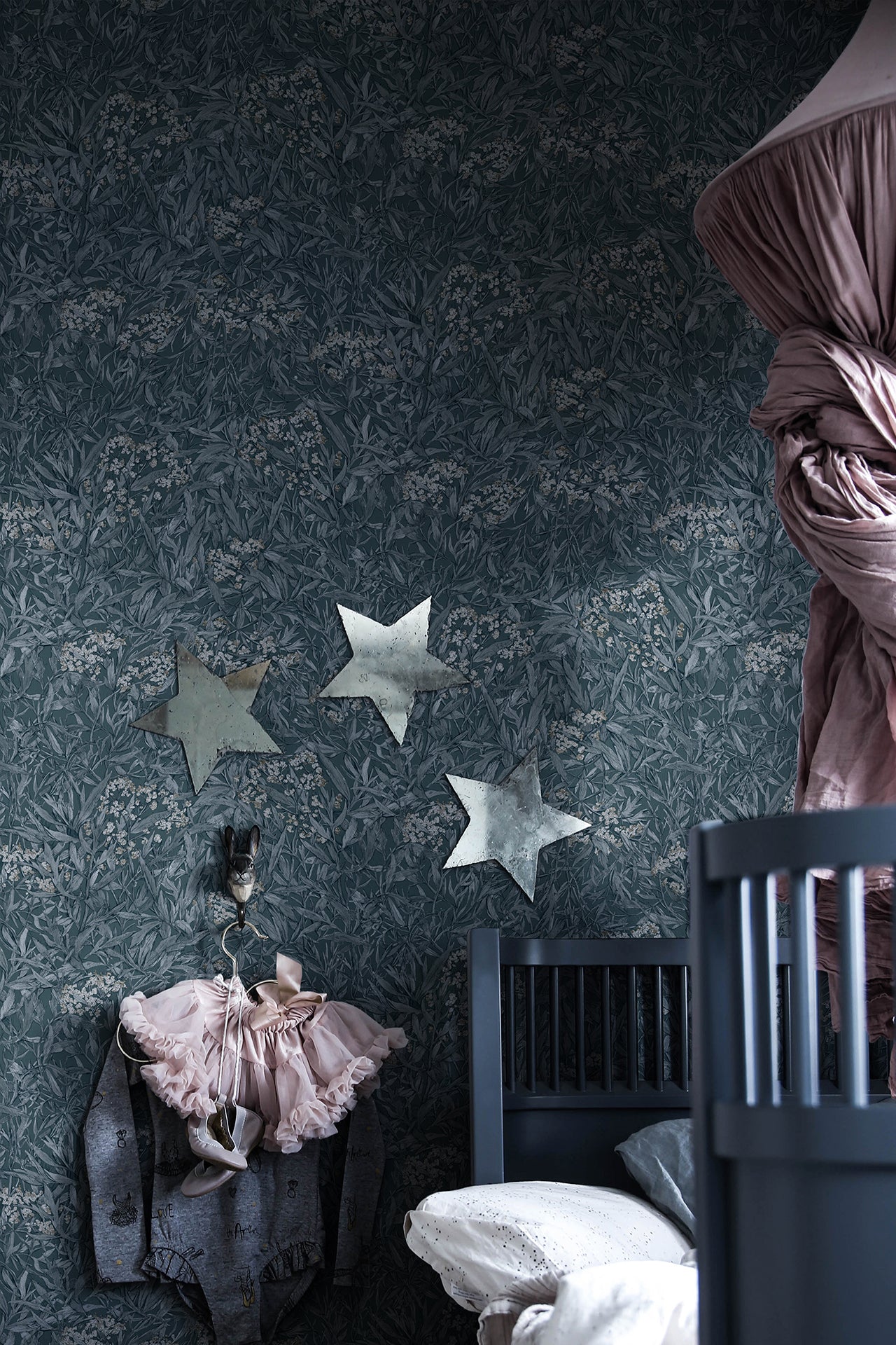 Papier peint Sandberg - Malin Indigo Bleu