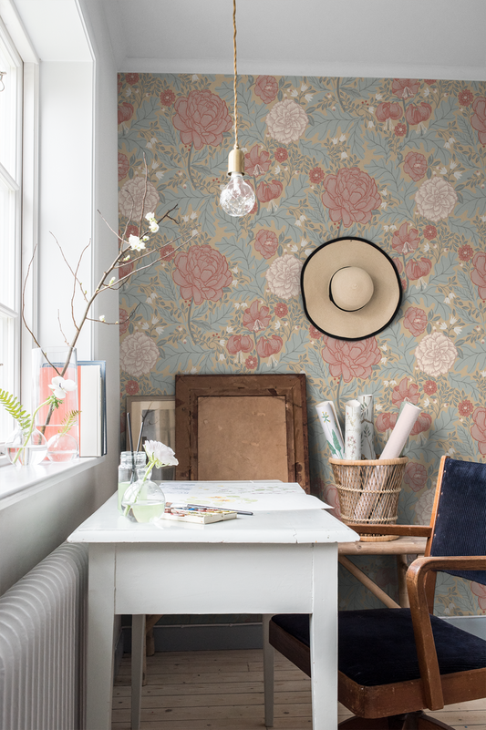 Papier peint Midbec - Camellia - Gris clair