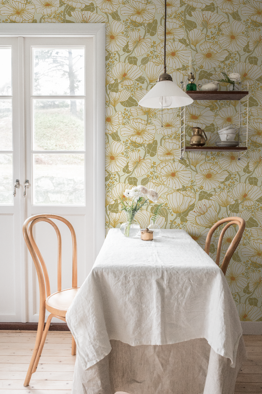 Papier peint Midbec - Matilda - jaune pâle