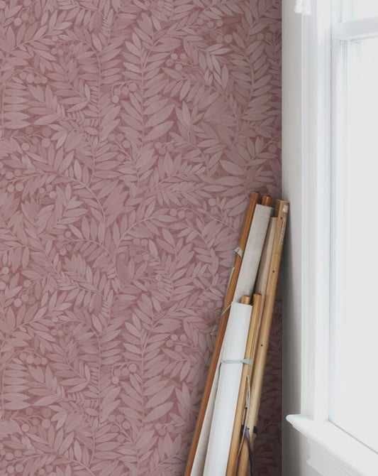 Papier peint gris d'été - Eve - Rose