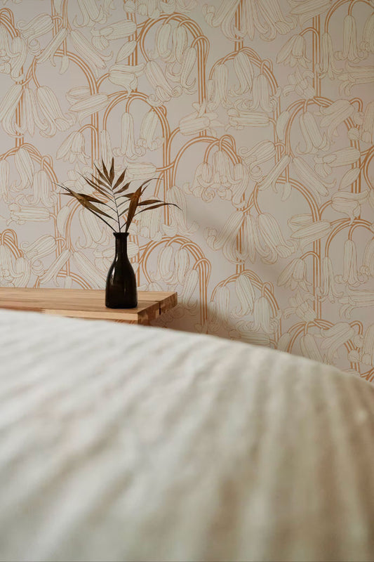 Peel & Stick Wallpaper - Bluebells - Pink & Cream