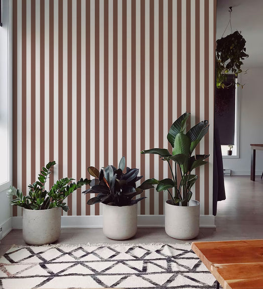Wallpaper Stripes - Ventnor - Maroon