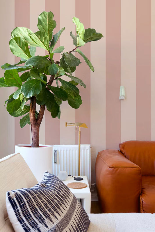 Papier peint rayures - Ryde - Rose