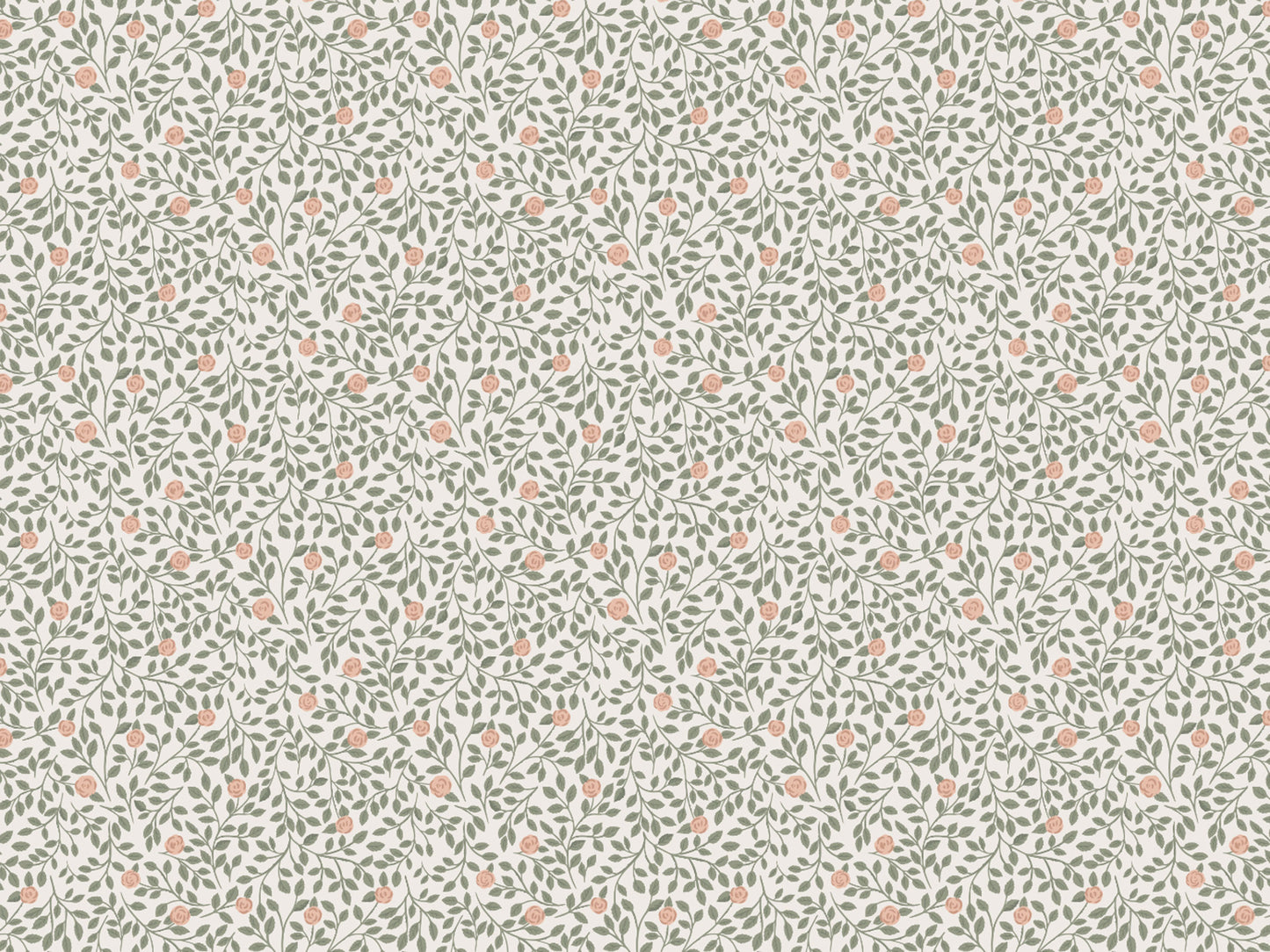 Papier peint Summer Gray - Climbing Rose - Vert clair